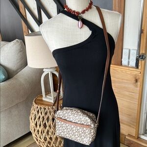 Stylish Brown Patterned Crossbody Bag
